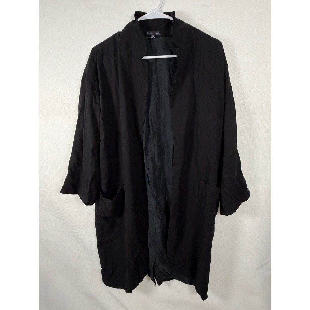 EILEEN FISHER Open Long Collared Career Blazer Jacket